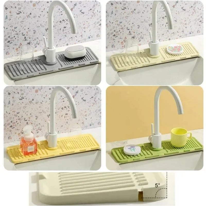 🔥Faucet Splash Guard & Sink Water Drainage Tray