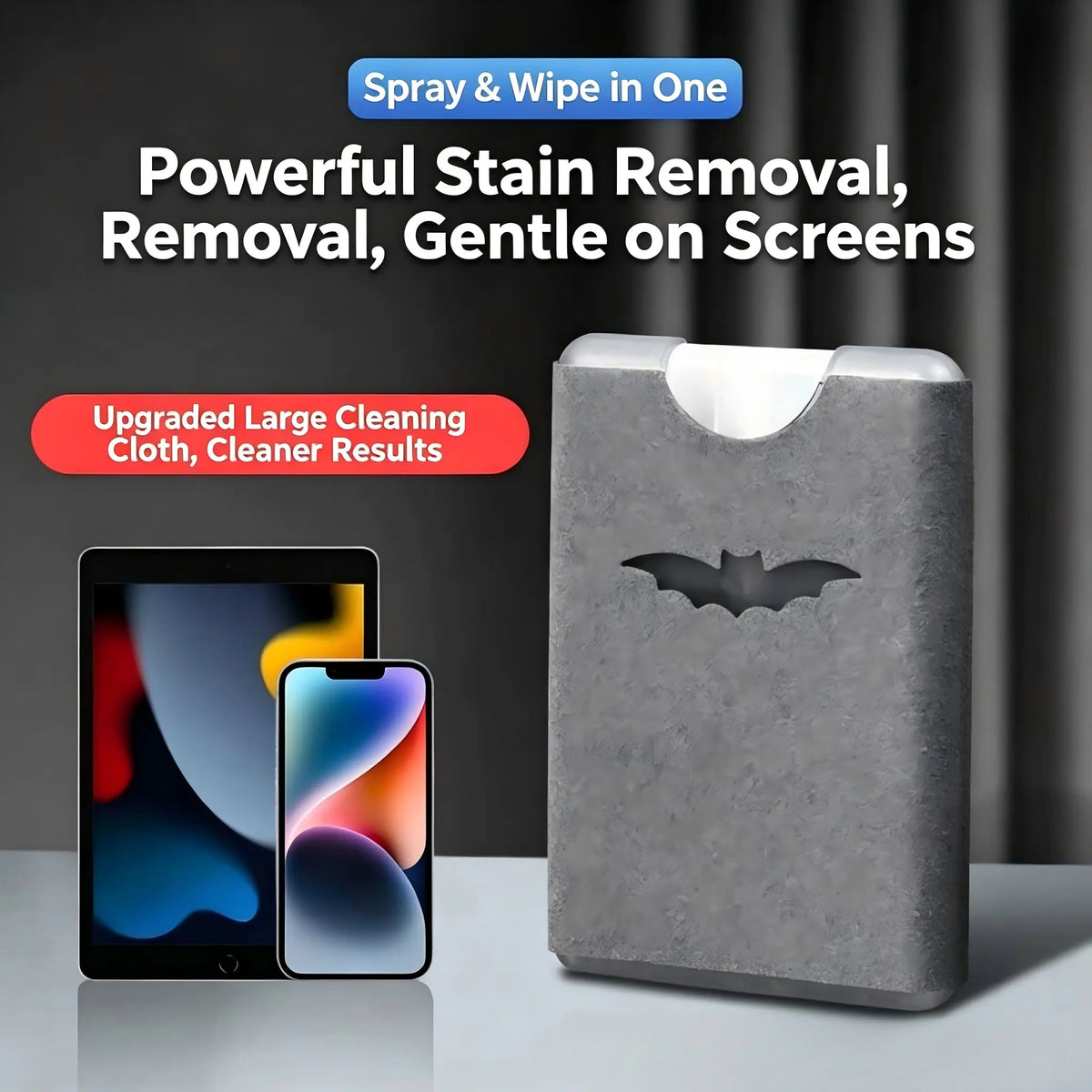 🧼Buy 1 get 1 free-Portable Screen Cleaner Spray with Microfiber Cloth, Nano Streak-Free Cleaning