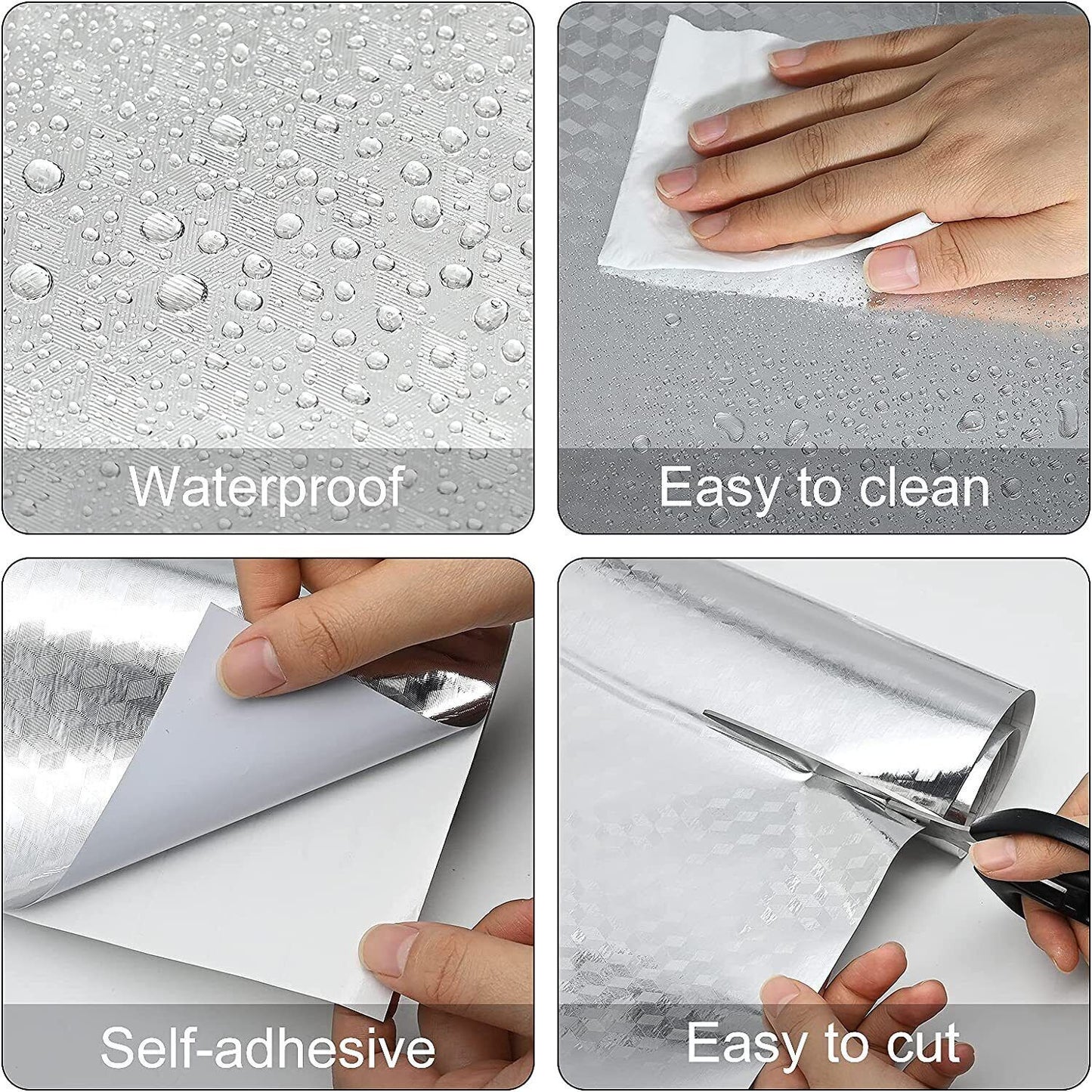 ✨No More Greasy Kitchen Walls – Waterproof Aluminum Foil Peel & Stick Wall Protector