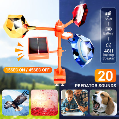 🐦‍⬛Solar-powered outdoor flashing bird deterrent