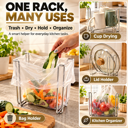 Buy 1 get 1 free✨ The Ultimate Foldable 304 Stainless Steel Trash Bag Holder