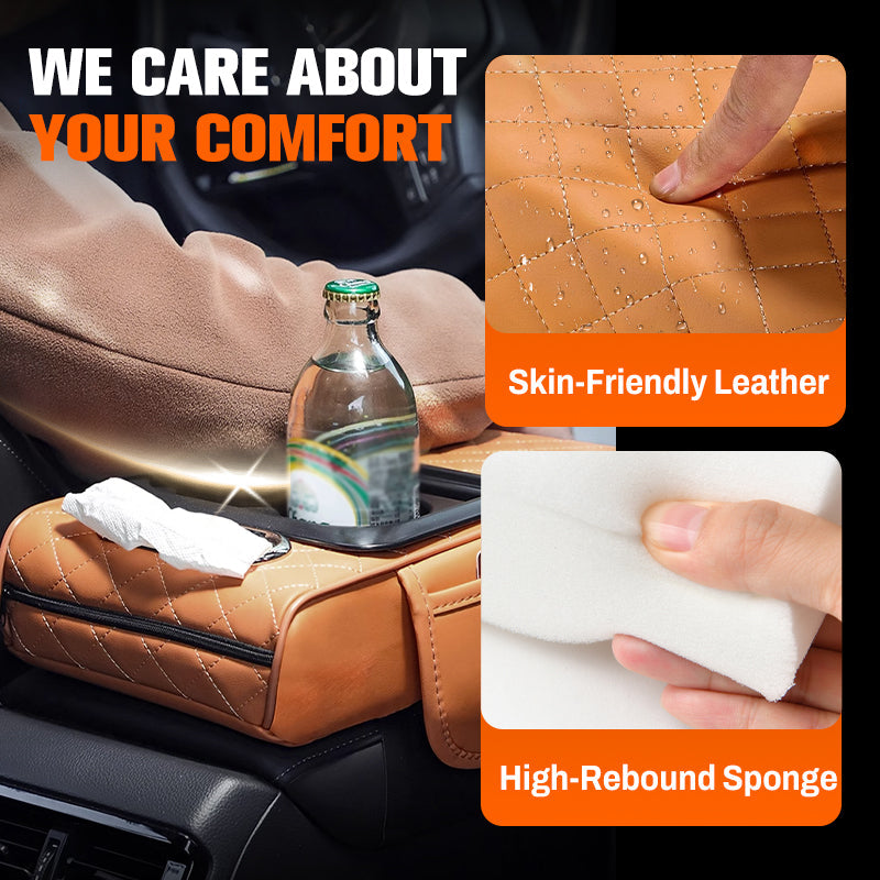 🔥 50% OFF Today – Soft Memory Foam Car Armrest Cushion with Cup Holders
