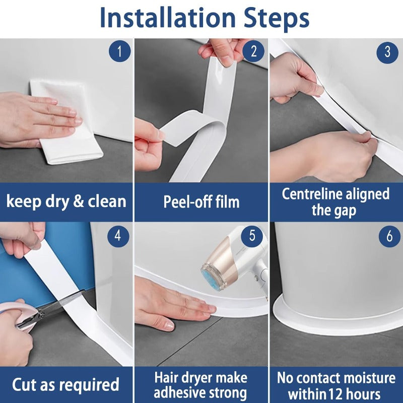 ✨Waterproof Caulk Tape Fills Ugly Gaps in Minutes and Makes Your Kitchen & Bathroom Look Clean Like Brand New.