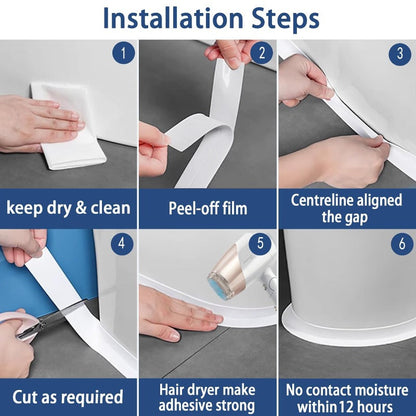 ✨Waterproof Caulk Tape Fills Ugly Gaps in Minutes and Makes Your Kitchen & Bathroom Look Clean Like Brand New.