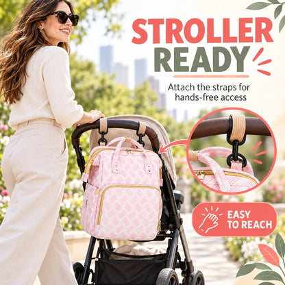 💥50% OFF 🎒🍼3-in-1 Diaper Bag Backpack with Fold-Out Changing Station