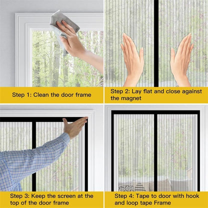 🦟 Easy Install Anti-Mosquito Door Curtain with Magnetic Closure Keeps Insects Out and Fresh Air In Effortlessly