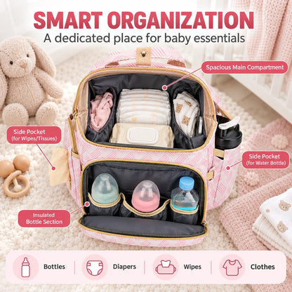 💥50% OFF 🎒🍼3-in-1 Diaper Bag Backpack with Fold-Out Changing Station