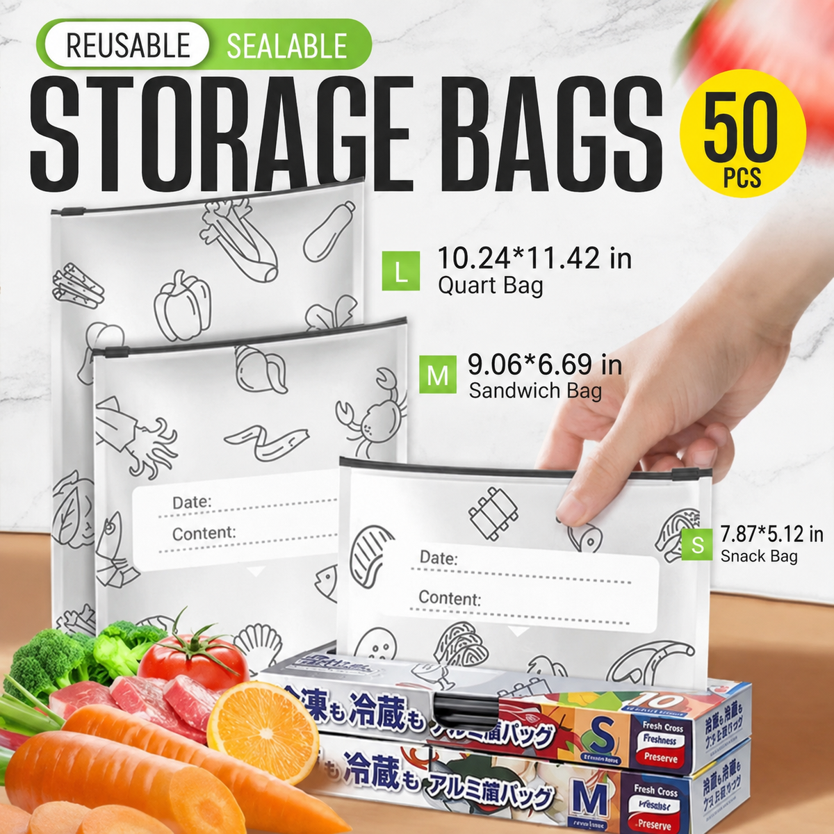 🍲Buy 1 Get 1 Free🥗100 Pieces Reusable Aluminum Foil Storage Bags Keep Food Fresh Protected And Ready To Use