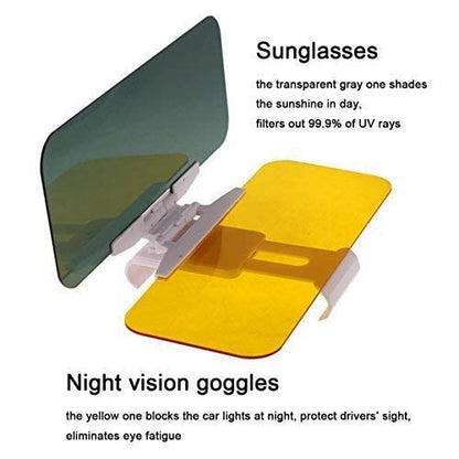 Dual Purpose Day Night Car Anti-Glare Sun Visor, Auto Night Driving Anti High Beam Glare Eye Protection Mirror