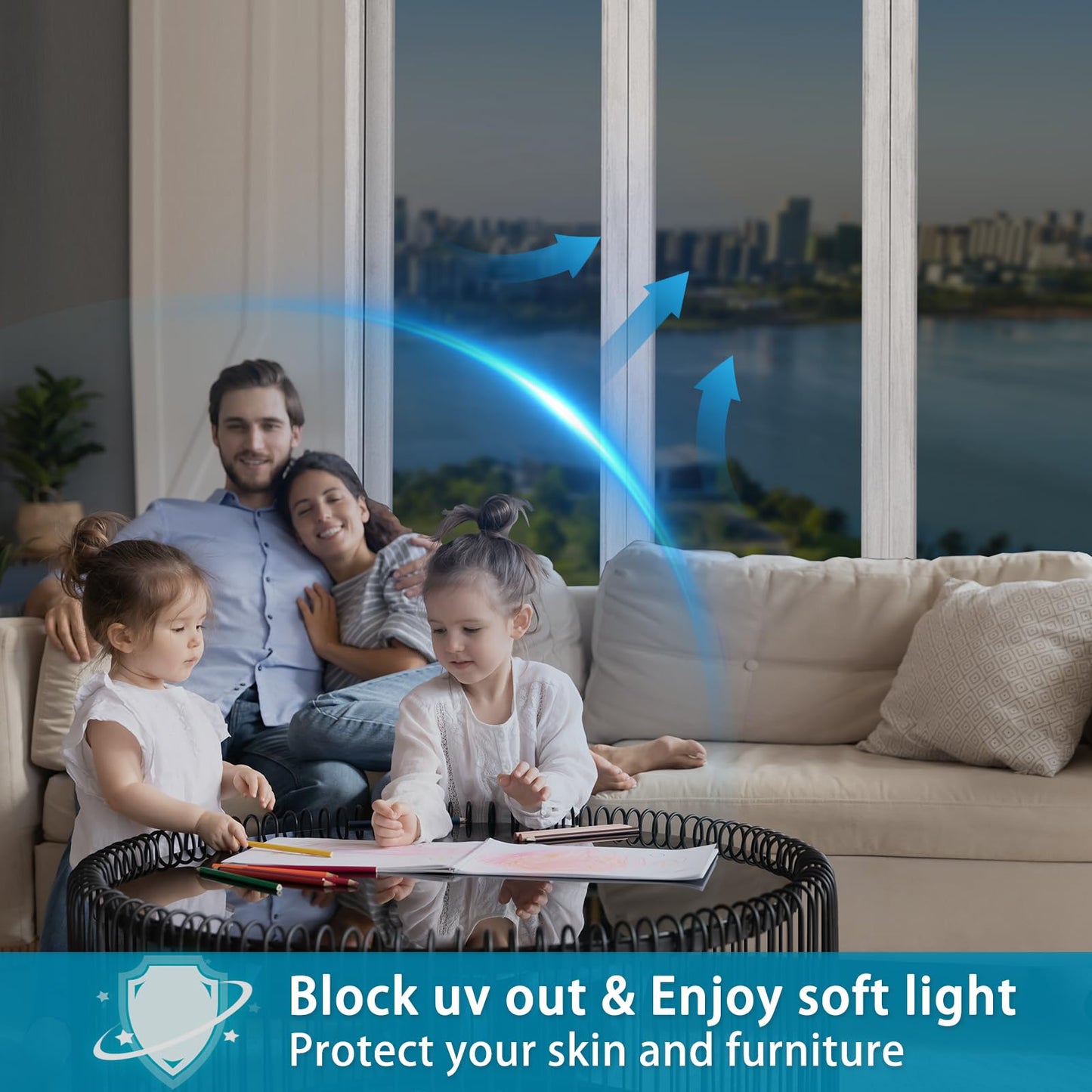 🏠One Way Window Privacy Film Heat Control UV Blocking Mirror Film For Home Privacy And Energy Saving