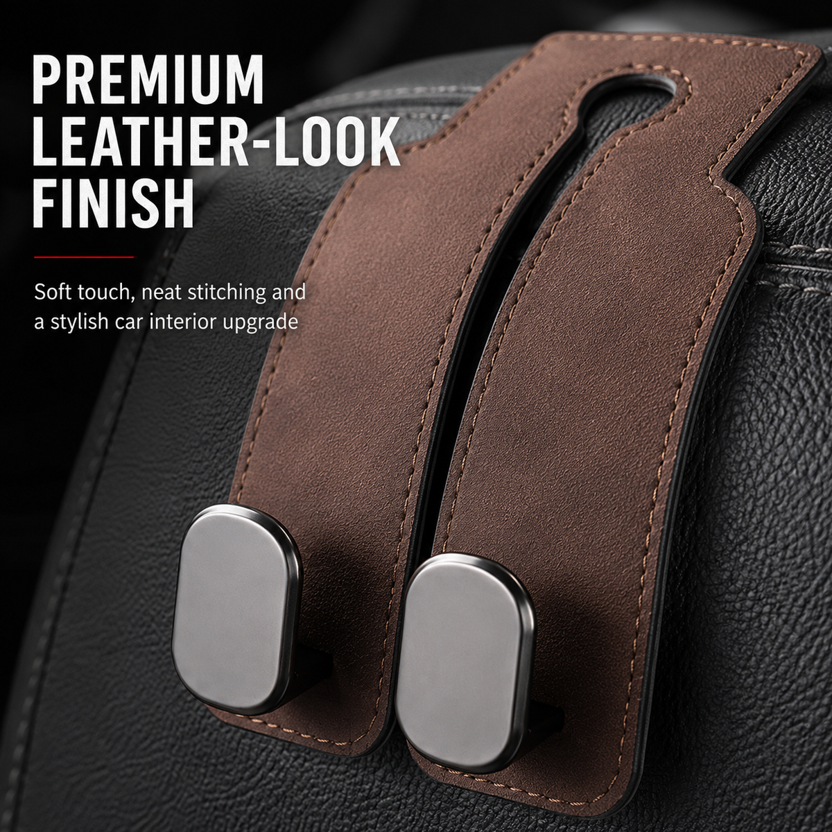 🚗stylish seat hooks – 10-second install, zero clutter.
