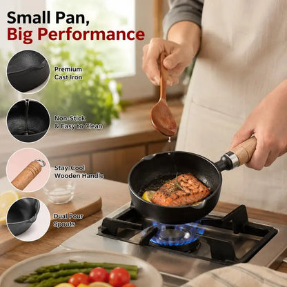 🍳 4.3-Inch Pre-Seasoned Cast Iron Mini Saucepan