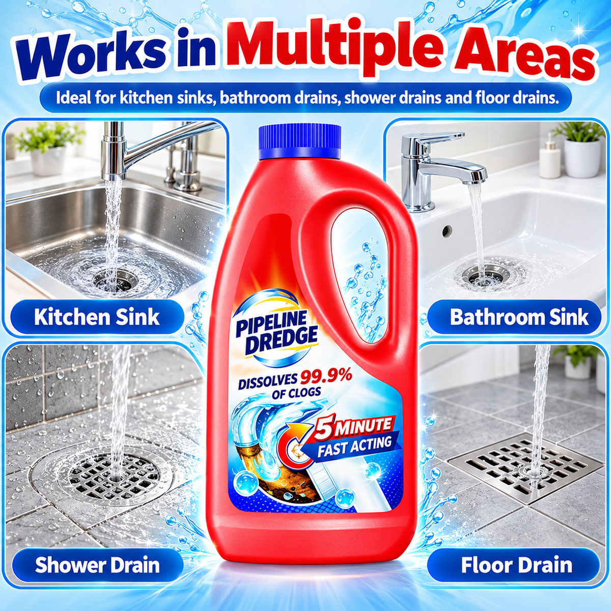 🧼 Large-size drain cleaner – 50% off! 🚿 Fast and highly effective—won’t damage your pipes. ✨