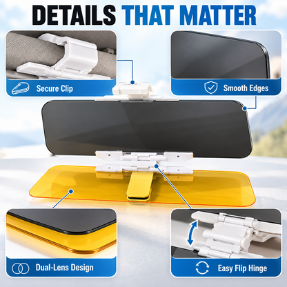 ⏳ Limited-Time Buy 1 Get 1 Free ⏰ Universal HD Anti-Glare Car Sun Visor (Day & Night Use)