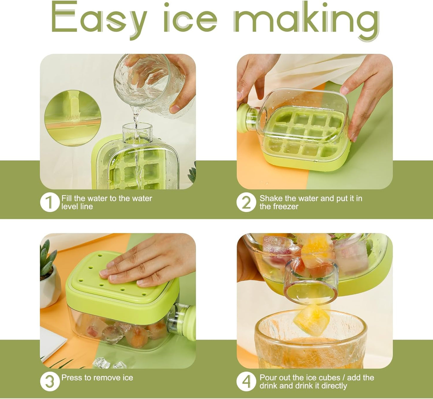 🧊2-in-1 Ice Cube Water Bottle – Make Ice Inside Your Bottle Anytime