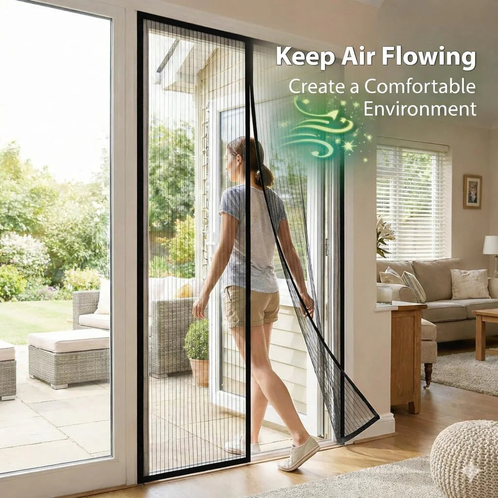 🦟 Easy Install Anti-Mosquito Door Curtain with Magnetic Closure Keeps Insects Out and Fresh Air In Effortlessly