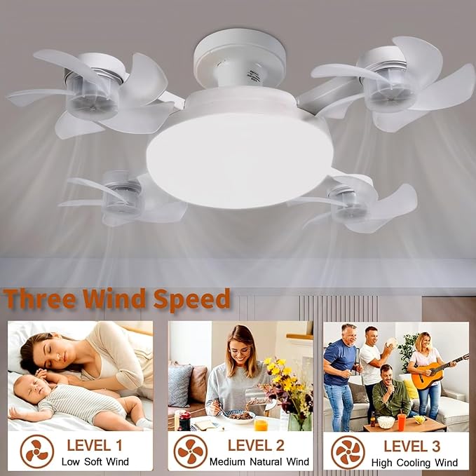 ❄️2-in-1 Ceiling Fan Light With Remote Quiet LED Fan Lamp Energy Saving Home Bedroom Cooling Lighting