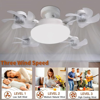 ❄️2-in-1 Ceiling Fan Light With Remote Quiet LED Fan Lamp Energy Saving Home Bedroom Cooling Lighting