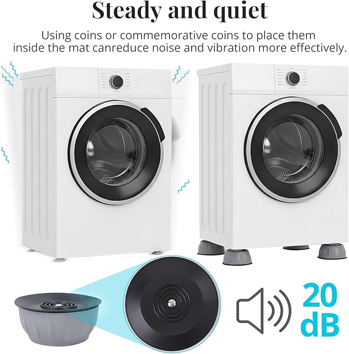 🔥Anti Vibration Washing Machine Pads Anti Walk Noise Reduction Floor Protection Heavy Duty Washer Stabilizer