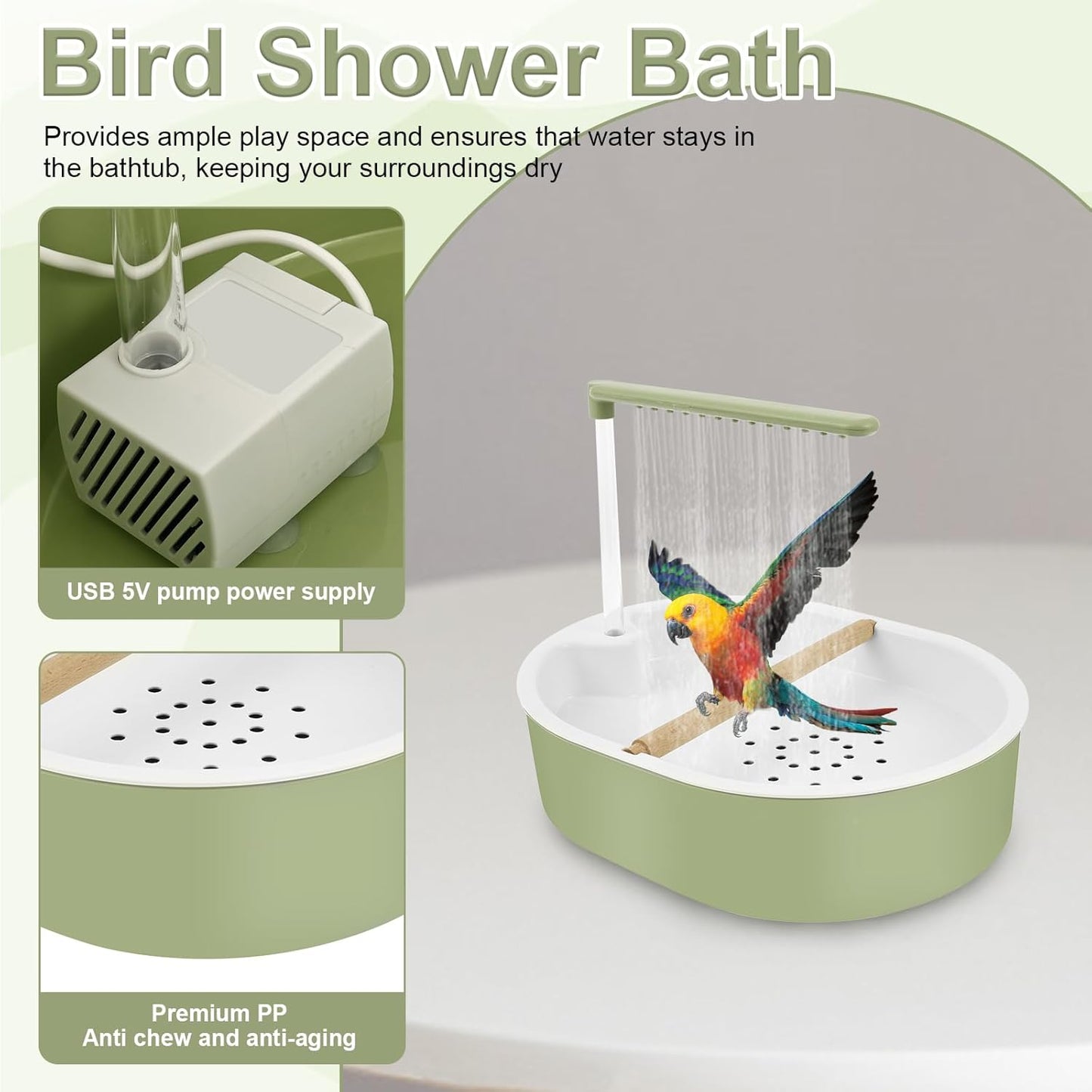 🔥Hot Deals-Automatic Bird Bath Shower Turn Bath Time into Your Bird's Favorite Part of the Day