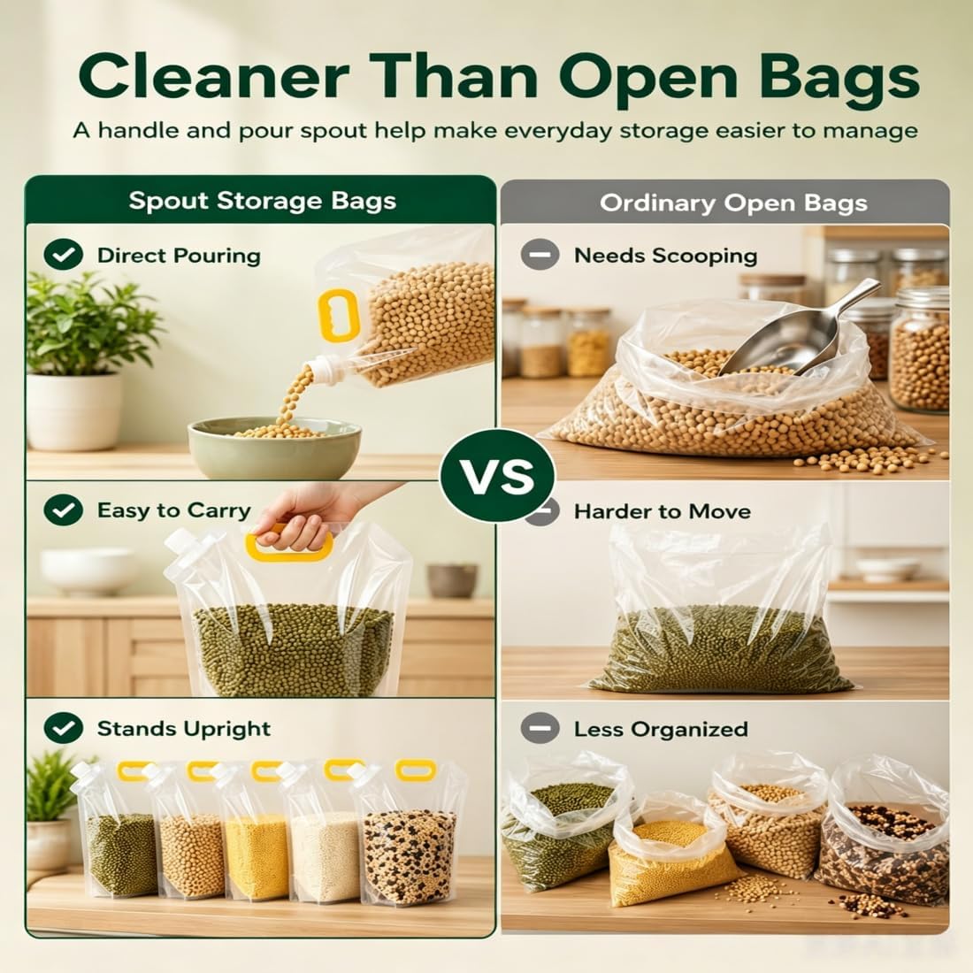 ✨Airtight Grain Storage Bag For Fresh & Organized Kitchen Storage