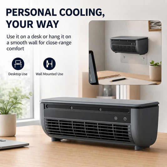 ❄️Wireless Wall Mount Ice Mist Cooling Fan – Rechargeable Portable Air Cooler for Home & Kitchen