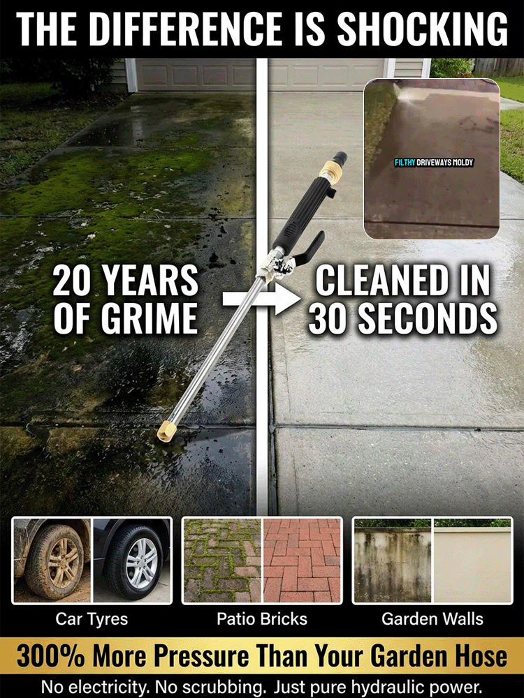 Turn Your Garden Hose into a Pressure Washer! Patented Booster Tech for Cars, Patios, and Lawns 🚗✨Stress-Free Cleaning: Anti-Backflow Valve & Adjustable Sprayer – Blast Away Grime in Seconds 🌊