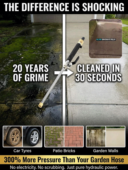 Turn Your Garden Hose into a Pressure Washer! Patented Booster Tech for Cars, Patios, and Lawns 🚗✨Stress-Free Cleaning: Anti-Backflow Valve & Adjustable Sprayer – Blast Away Grime in Seconds 🌊