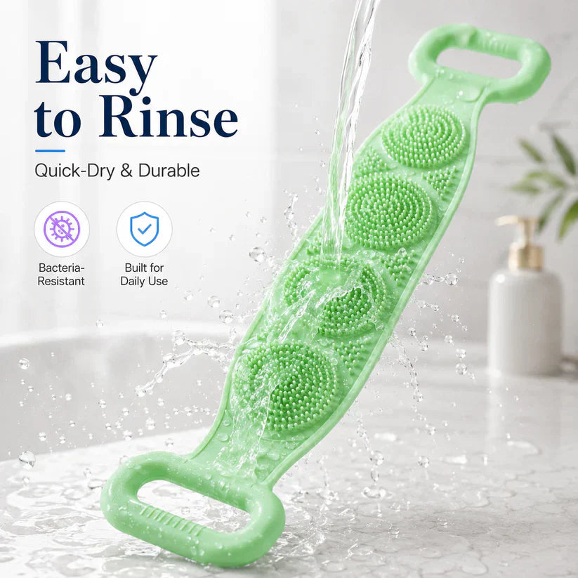 🛁Double-Sided Silicone Back Scrubber for Deep Exfoliating & Full Body Cleansing