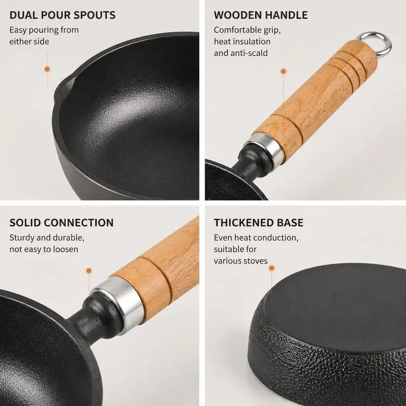 🍳 4.3-Inch Pre-Seasoned Cast Iron Mini Saucepan