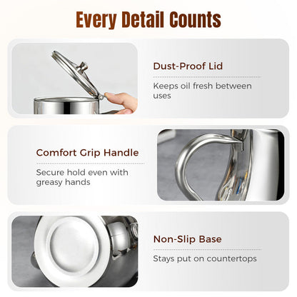 ⏳🔥 1700ml Large Capacity – 50% Off for a Limited Time! ⏰ 316 Stainless Steel Oil-Filtering Pot