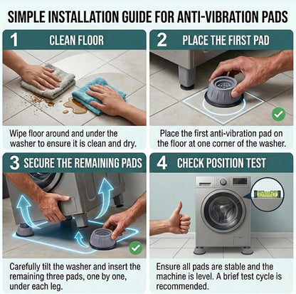 🔥Anti Vibration Washing Machine Pads Anti Walk Noise Reduction Floor Protection Heavy Duty Washer Stabilizer