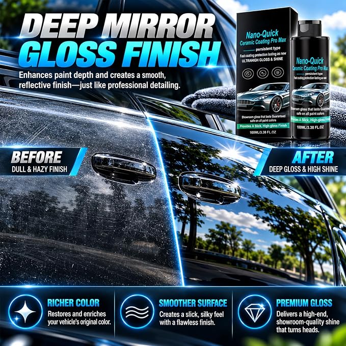 🔥Buy 1 Get 1 Free🚗Nano Ceramic Coating For Cars – Easy Paint Protection And Gloss Enhancement
