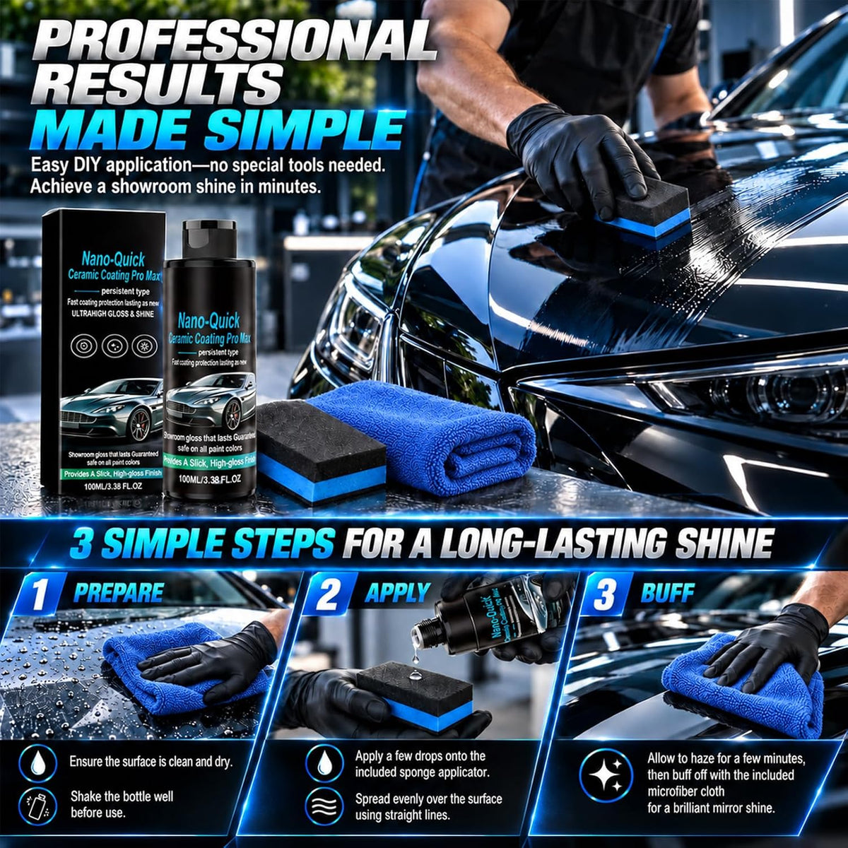 🔥Buy 1 Get 1 Free🚗Nano Ceramic Coating For Cars – Easy Paint Protection And Gloss Enhancement