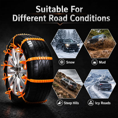 🎉50%OFF✨10/20 Pcs Winter Car Snow Chains Universal Anti-Skid Tire Chain ❄️