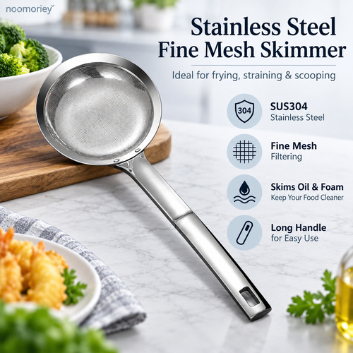🎁 Buy One, Get One Free 🍳 Thickened Food-Grade Stainless Steel Fine-Mesh Strainer