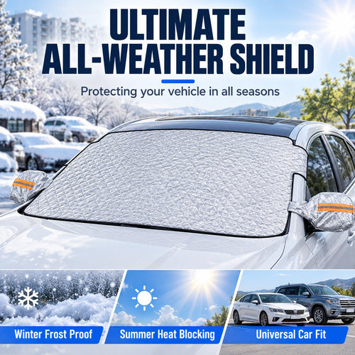 🔥Half Price Today - Universal Car Windshield Cover – Frost Protection in Winter, Sun Protection in Summer