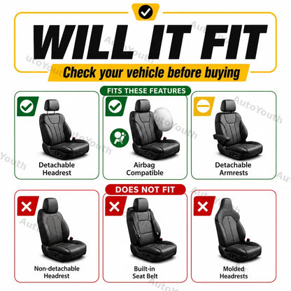 Universal car seat covers for 5-seater vehicles