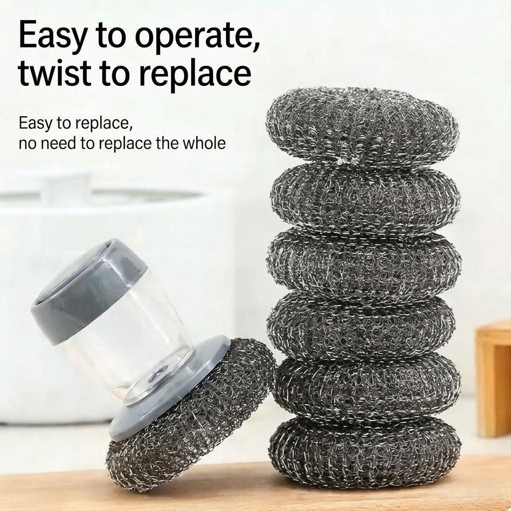 💥Buy 1, Get 1 Free  🧼Plastic Auto-Dispense Dish Brush- Multifunctional Pot Scrubber