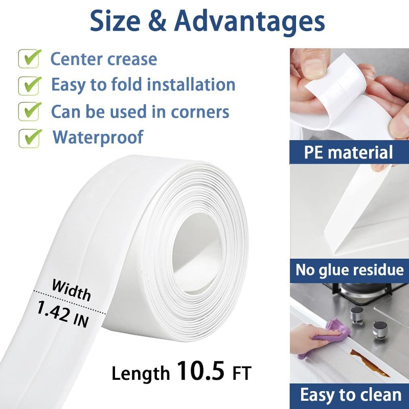 ✨Waterproof Caulk Tape Fills Ugly Gaps in Minutes and Makes Your Kitchen & Bathroom Look Clean Like Brand New.