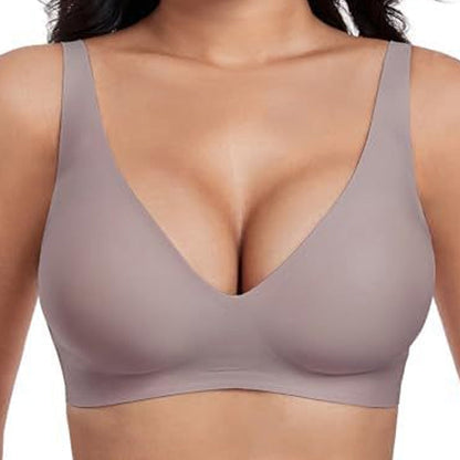🏆 Last Day Special Price ! 💐Jelly Wireless Womens Comfortable Wireless Bras Push Up Bralettes Seamless Tshirts Bras Deep V Everyday Bras