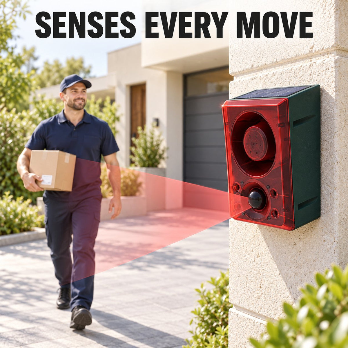 🚨 Solar-Powered Outdoor Motion Alarm – Remote-Controlled Farm & Garden Security Siren