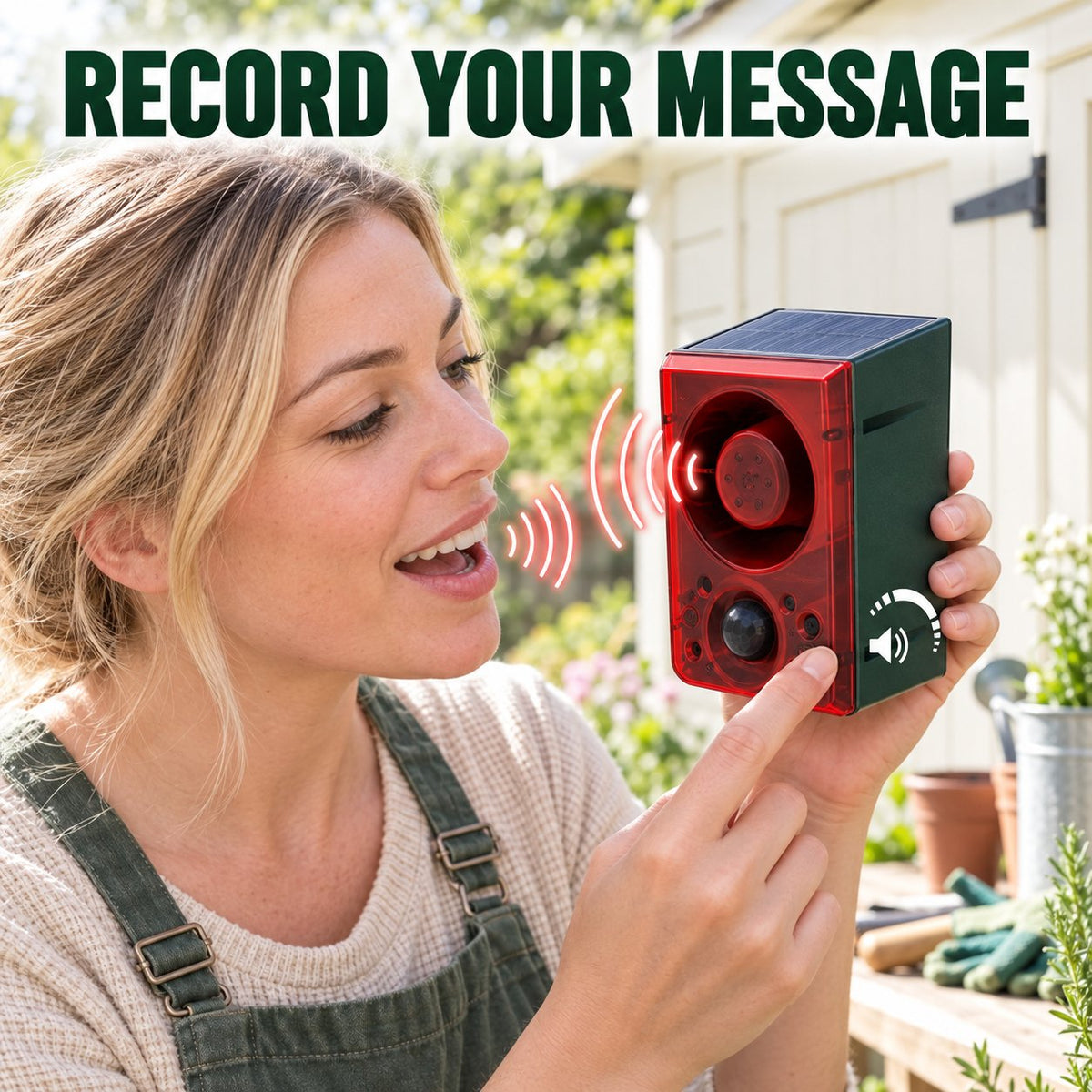 🚨 Solar-Powered Outdoor Motion Alarm – Remote-Controlled Farm & Garden Security Siren