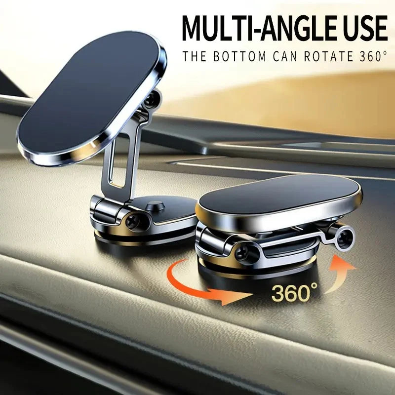💥Buy 1, Get 1 Free 🚗Foldable Metal Magnetic Car Cell Phone Holder - 360° Rotating Dashboard Mount