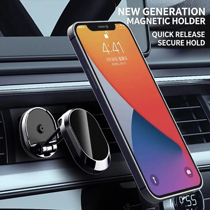 💥Buy 1, Get 1 Free 🚗Foldable Metal Magnetic Car Cell Phone Holder - 360° Rotating Dashboard Mount