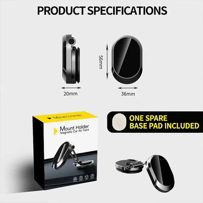 💥Buy 1, Get 1 Free 🚗Foldable Metal Magnetic Car Cell Phone Holder - 360° Rotating Dashboard Mount