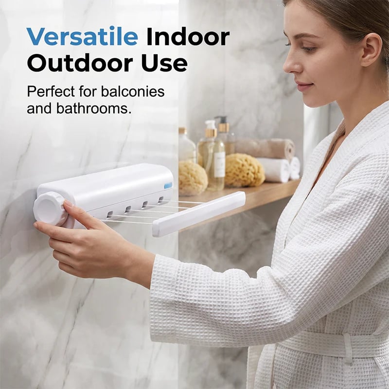 🏆Space-Saving Auto Retractable Clothesline For Effortless Indoor & Outdoor Drying
