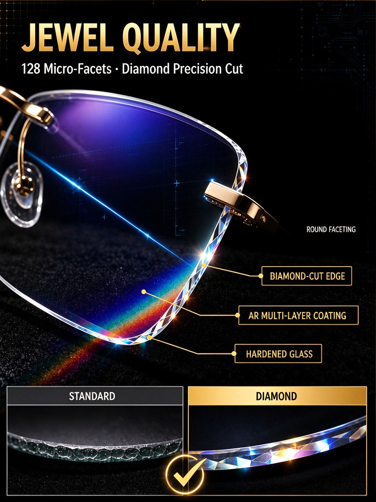 👓 Auto-Adjusting Focus: See clearly near and far without swapping glasses.