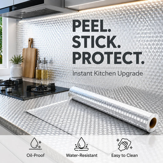 Self-Adhesive Aluminum Foil Kitchen Backsplash Wallpaper