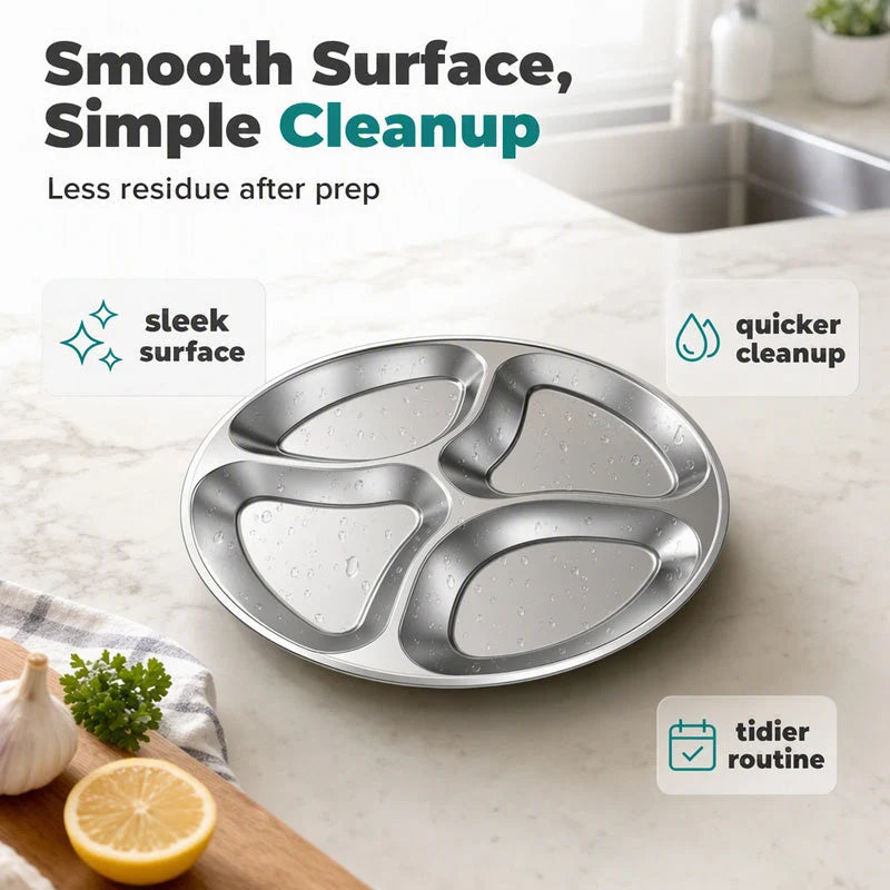 📢📢50% OFF !! ⏰4‑Compartment Prep Plate for Kitchen Organization